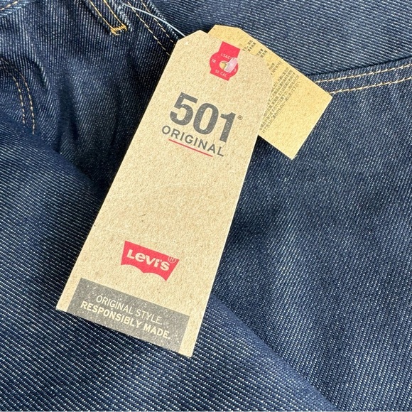 Levis 501 Jeans Rigid Shrink To Fit NWT Straight Leg Dark Wash Denim 40 X 34 - Picture 9 of 10